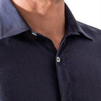 Classic Linen Shirt Navy - Shirt_Man - KAMPOS